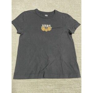 Vans Shirt Women’s X-Small Black Sunflower Off The Wall 1966 The Original